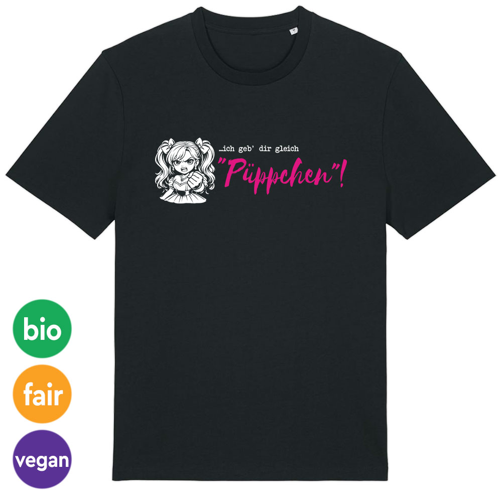 T-Shirt »…ich geb Dir gleich Püppchen!« XS schwarz