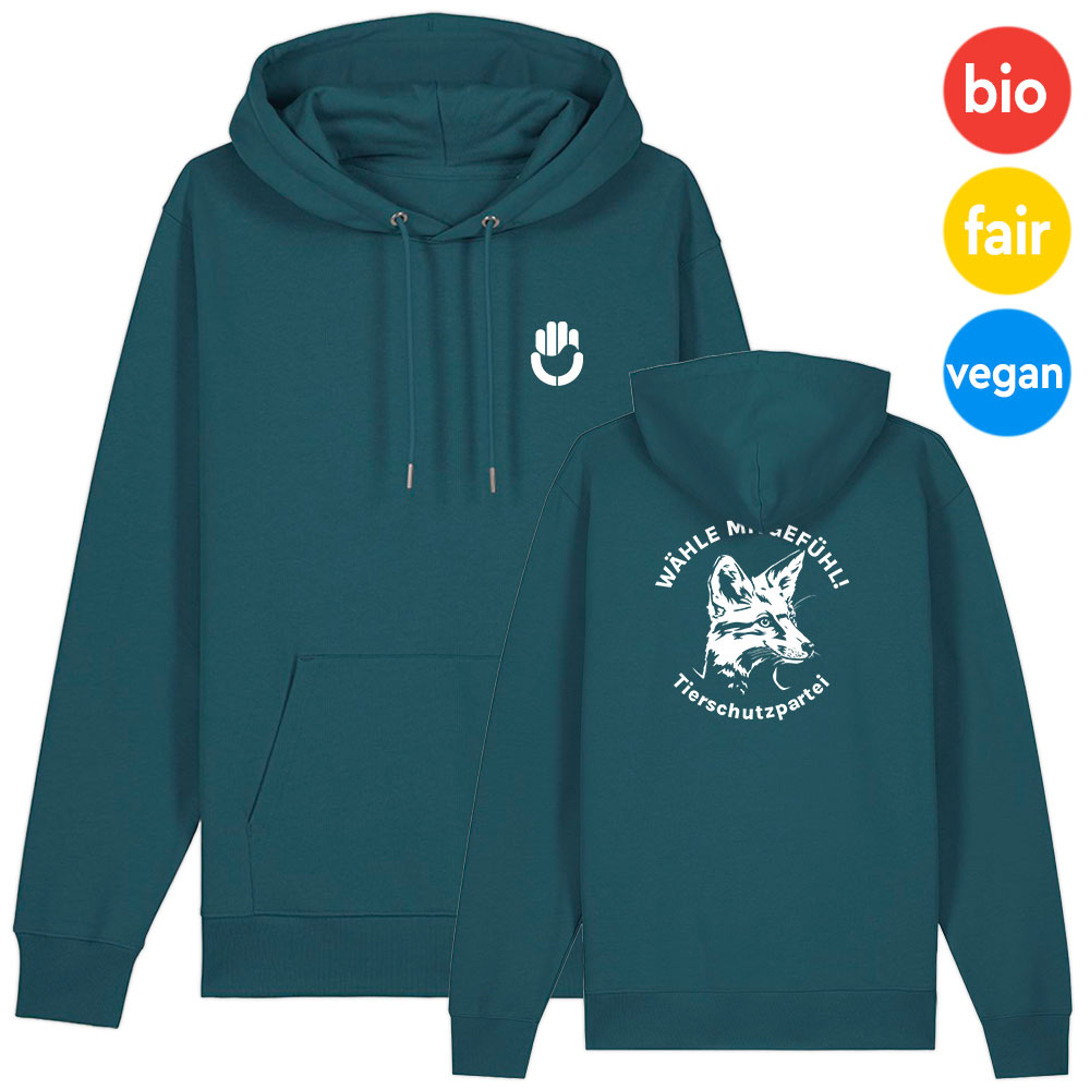 Hoodie »Signet + Fuchs« XS petrol weiß